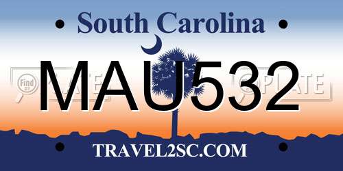 MAU532 South Carolina License Plate