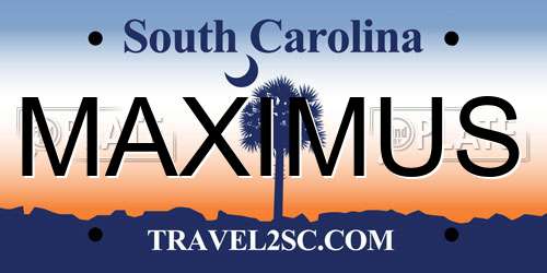 MAXIMUS South Carolina License Plate