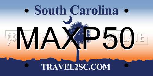 MAXP50 South Carolina License Plate