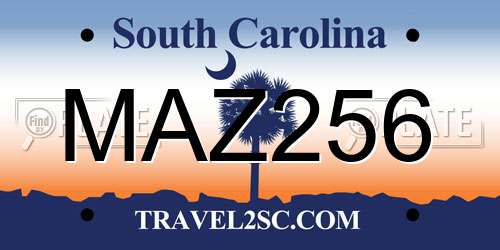MAZ256 South Carolina License Plate