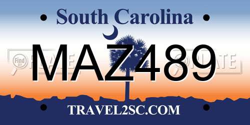MAZ489 South Carolina License Plate