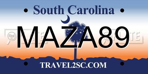 MAZA89 South Carolina License Plate