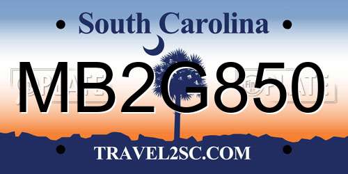 MB2G850 South Carolina License Plate