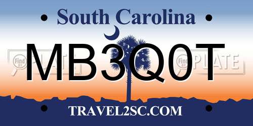 MB3Q0T South Carolina License Plate