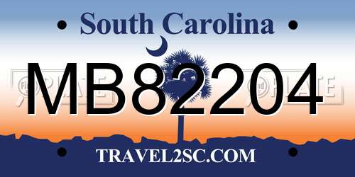 MB82204 South Carolina License Plate
