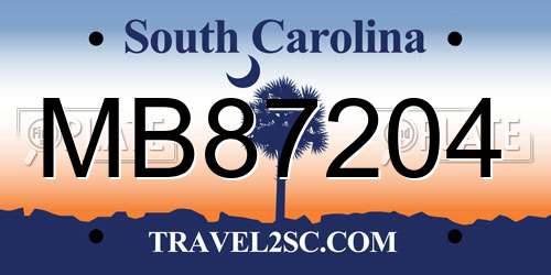 MB87204 South Carolina License Plate