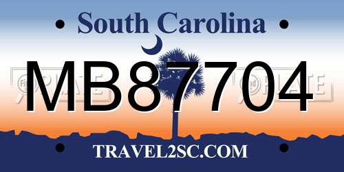 MB87704 South Carolina License Plate