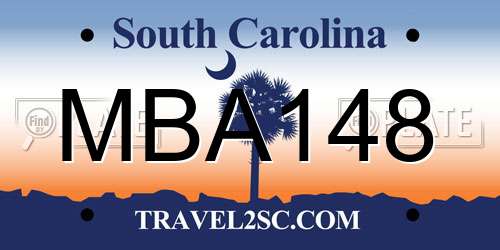 MBA148 South Carolina License Plate