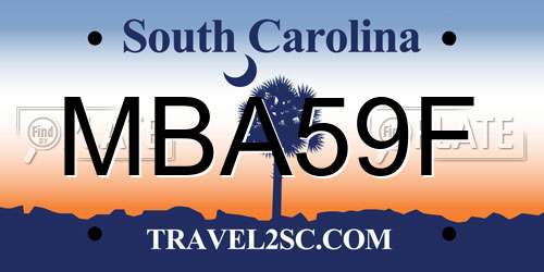 MBA59F South Carolina License Plate