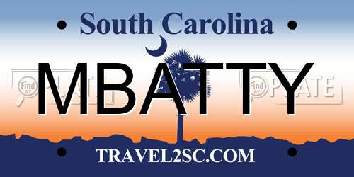 MBATTY South Carolina License Plate