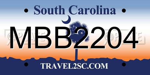 MBB2204 South Carolina License Plate