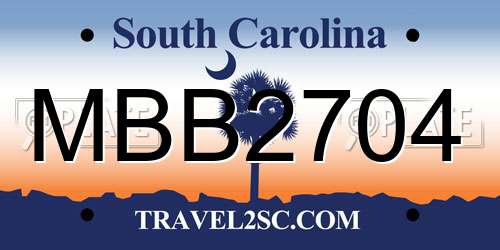 MBB2704 South Carolina License Plate
