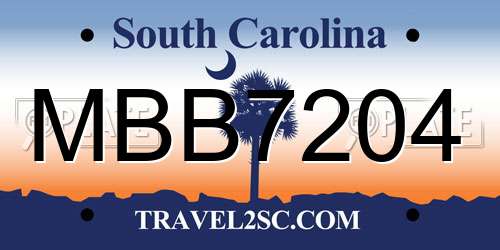 MBB7204 South Carolina License Plate