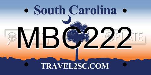 MBC222 South Carolina License Plate