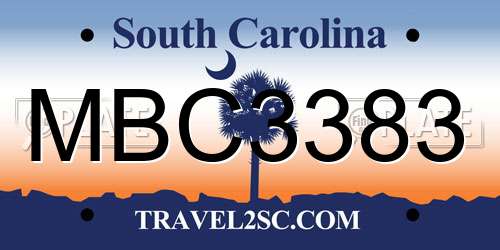 MBC3383 South Carolina License Plate