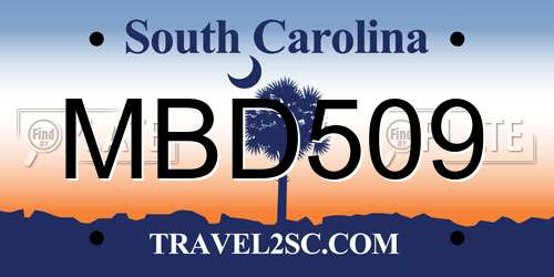 MBD509 South Carolina License Plate