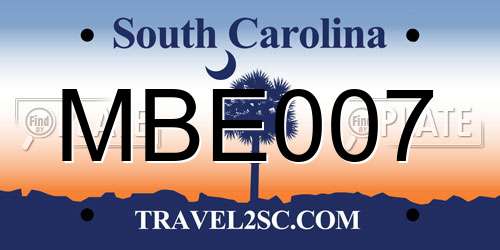 MBE007 South Carolina License Plate
