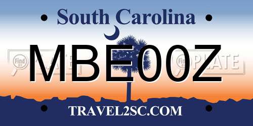 MBE00Z South Carolina License Plate