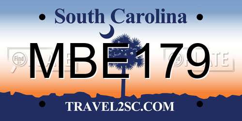 MBE179 South Carolina License Plate