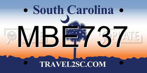MBE737 South Carolina License Plate