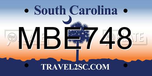 MBE748 South Carolina License Plate