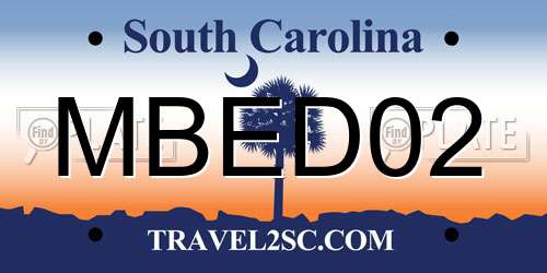 MBED02 South Carolina License Plate