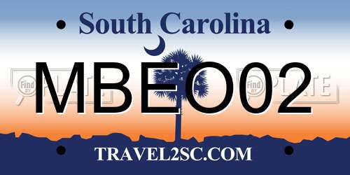 MBEO02 South Carolina License Plate