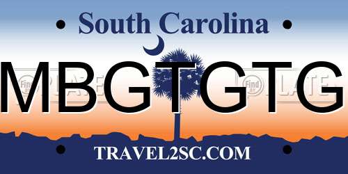 MBGTGTG South Carolina License Plate