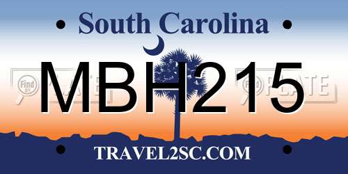 MBH215 South Carolina License Plate
