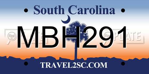 MBH291 South Carolina License Plate