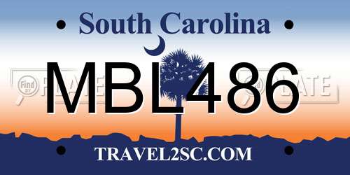 MBL486 South Carolina License Plate