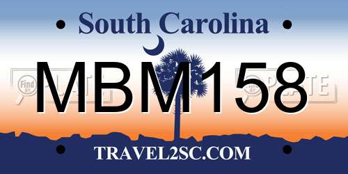 MBM158 South Carolina License Plate