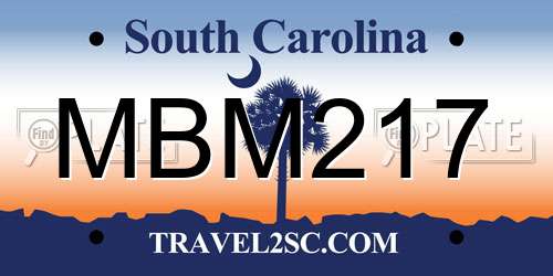 MBM217 South Carolina License Plate