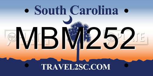 MBM252 South Carolina License Plate