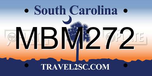 MBM272 South Carolina License Plate