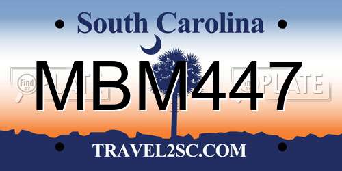 MBM447 South Carolina License Plate