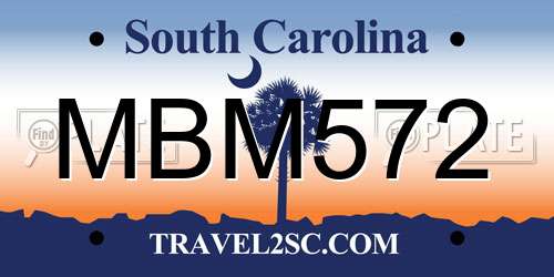 MBM572 South Carolina License Plate