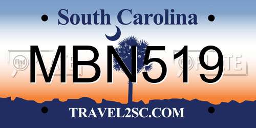 MBN519 South Carolina License Plate