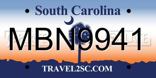 MBN9941 South Carolina License Plate