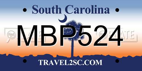 MBP524 South Carolina License Plate