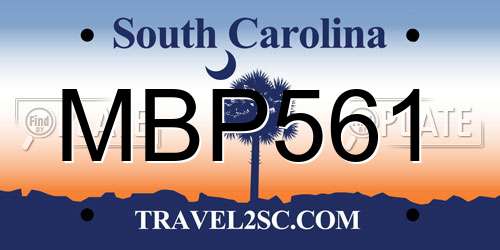 MBP561 South Carolina License Plate