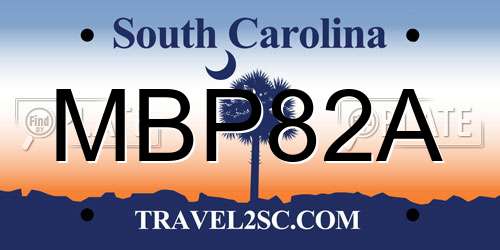 MBP82A South Carolina License Plate