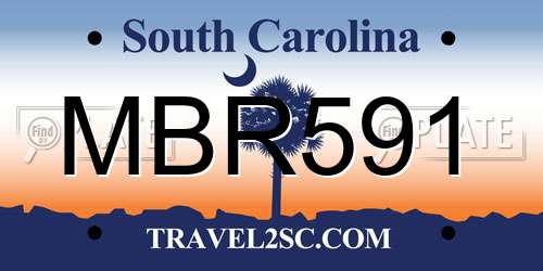 MBR591 South Carolina License Plate