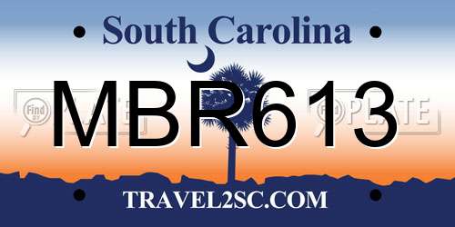 MBR613 South Carolina License Plate