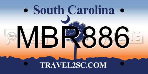 MBR886 South Carolina License Plate