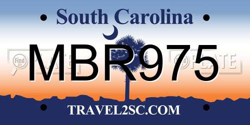 MBR975 South Carolina License Plate