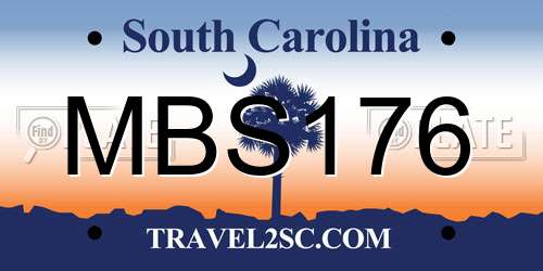 MBS176 South Carolina License Plate