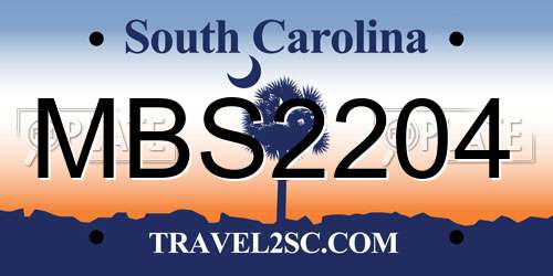 MBS2204 South Carolina License Plate