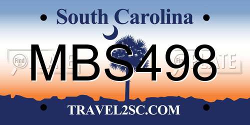 MBS498 South Carolina License Plate