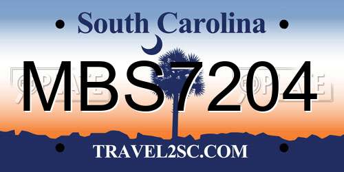 MBS7204 South Carolina License Plate